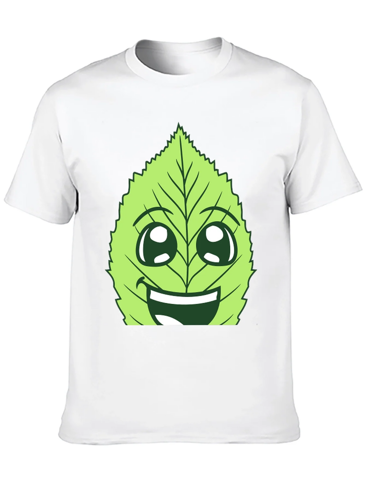 Funny Leaf Face Graphic T-Shirt - Black Cotton Tee product image 9