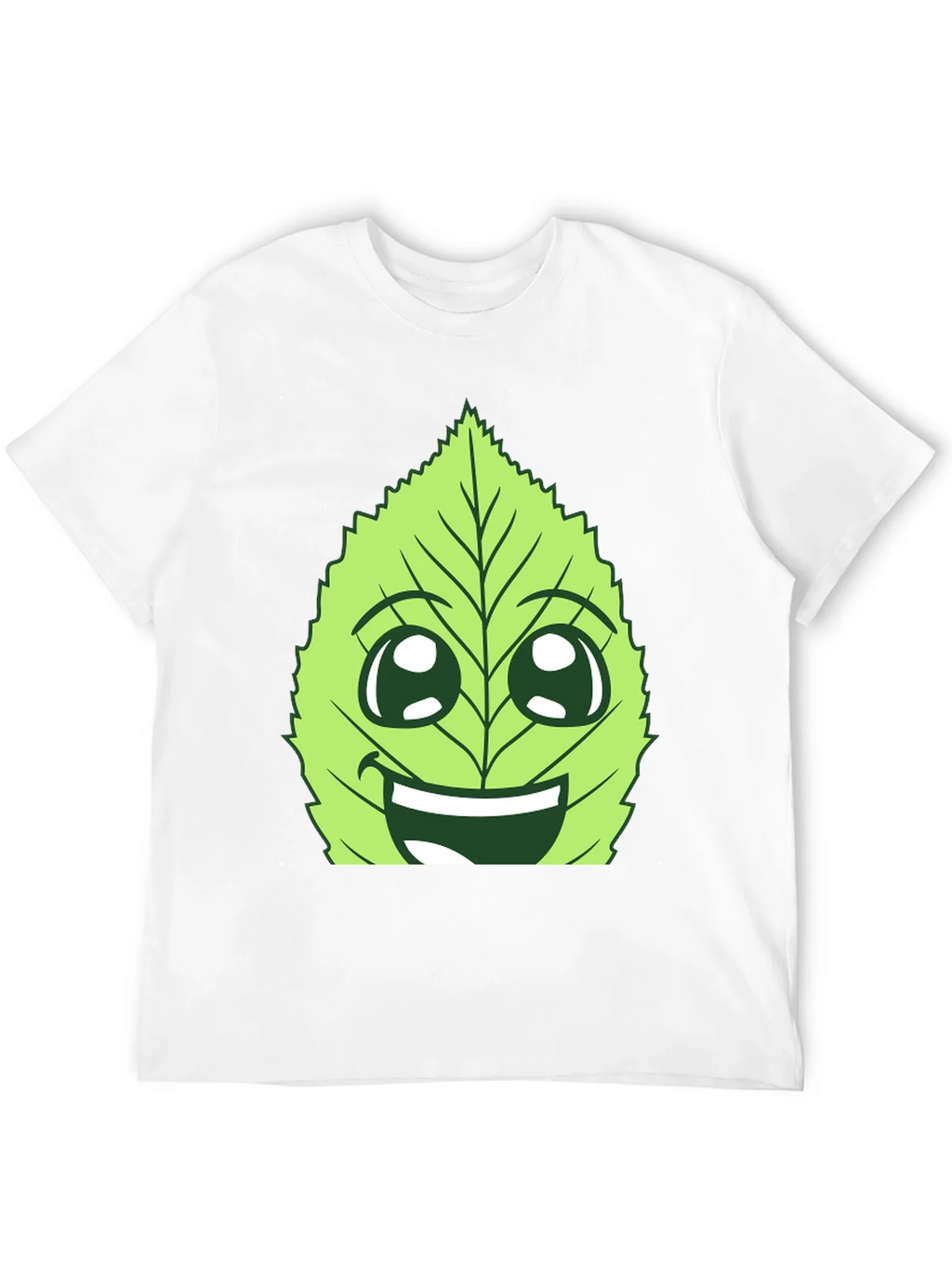 Funny Leaf Face Graphic T-Shirt - Black Cotton Tee product image 11