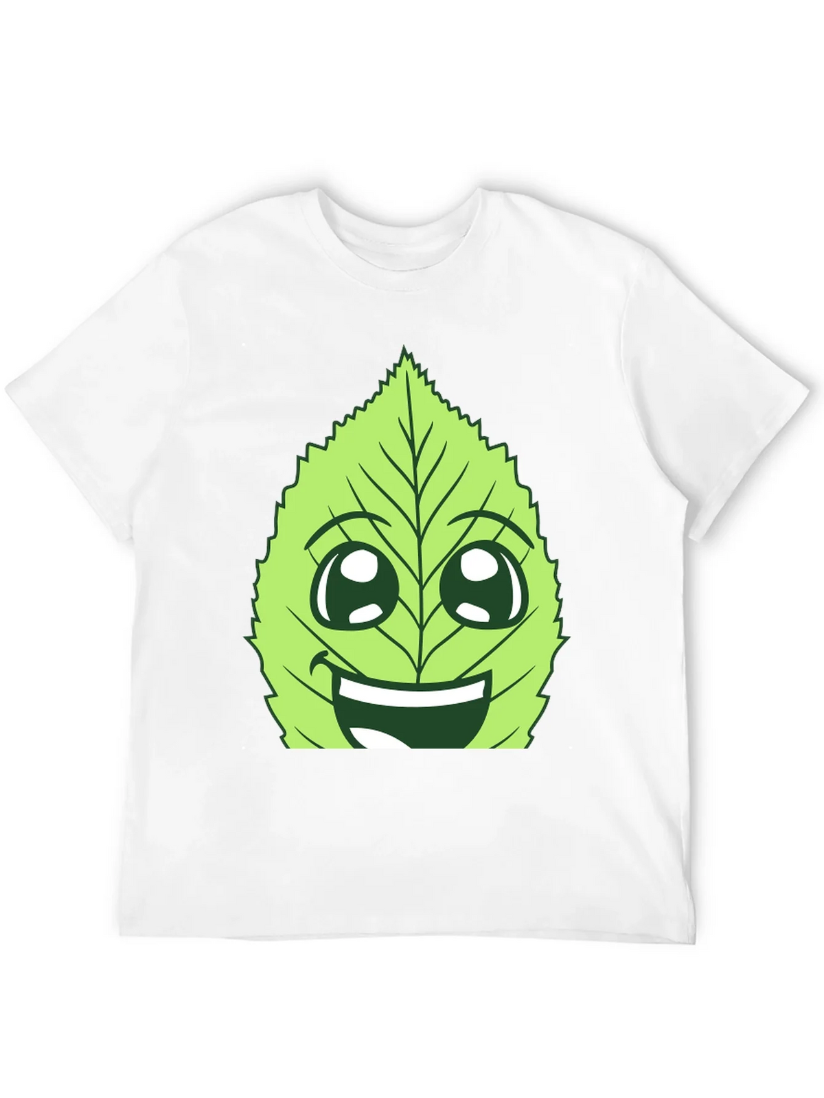 Funny Leaf Face Graphic T-Shirt - Black Cotton Tee product image 11