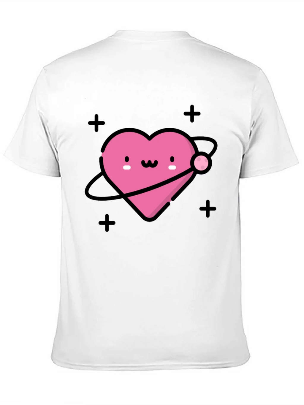 Cute Heart Planet Black T-Shirt product image 10