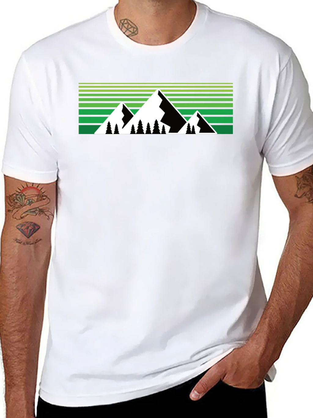 Mountain Graphic Tee - Black Crew Neck product image 6
