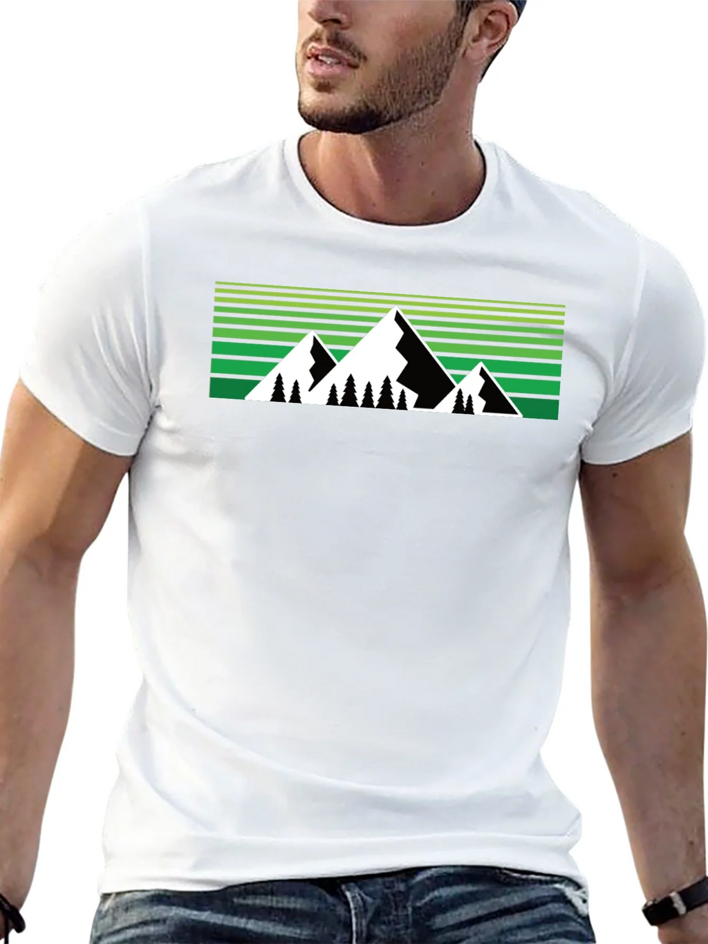 Mountain Graphic Tee - Black Crew Neck product image 11