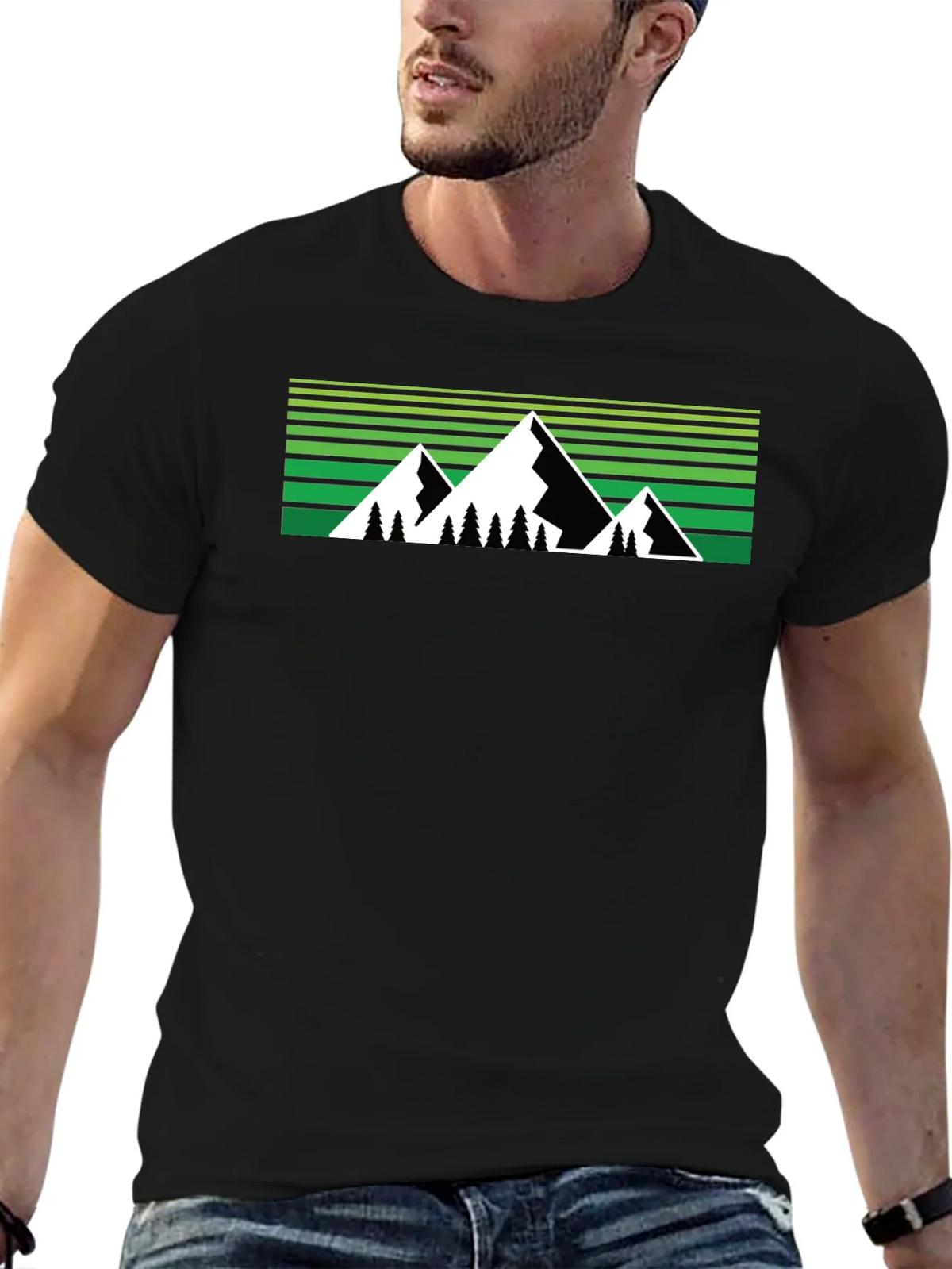 Mountain Graphic Tee - Black Crew Neck product image 5