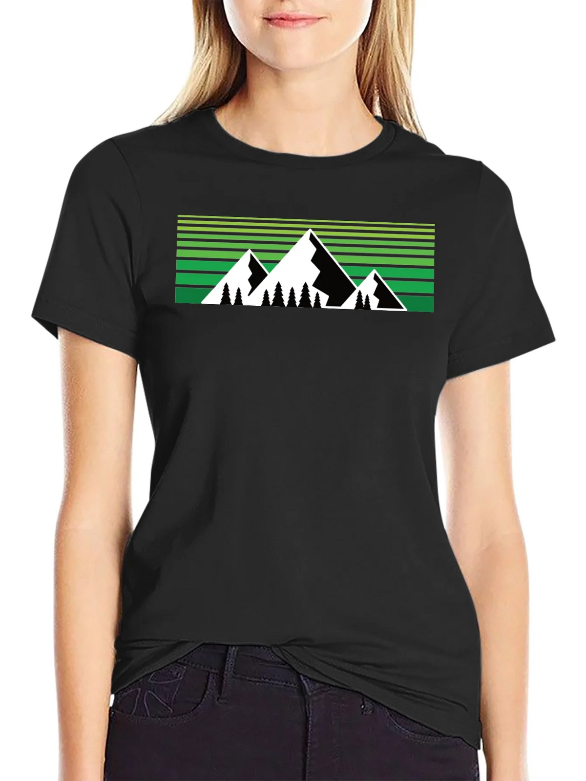 Mountain Graphic Tee - Black Crew Neck product image 2