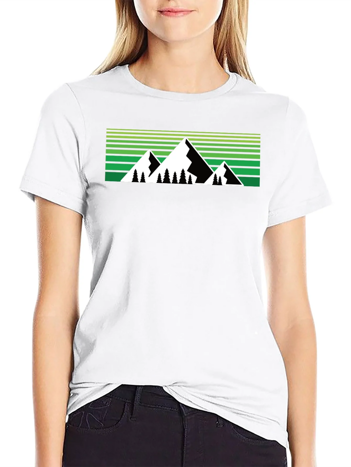 Mountain Graphic Tee - Black Crew Neck product image 7