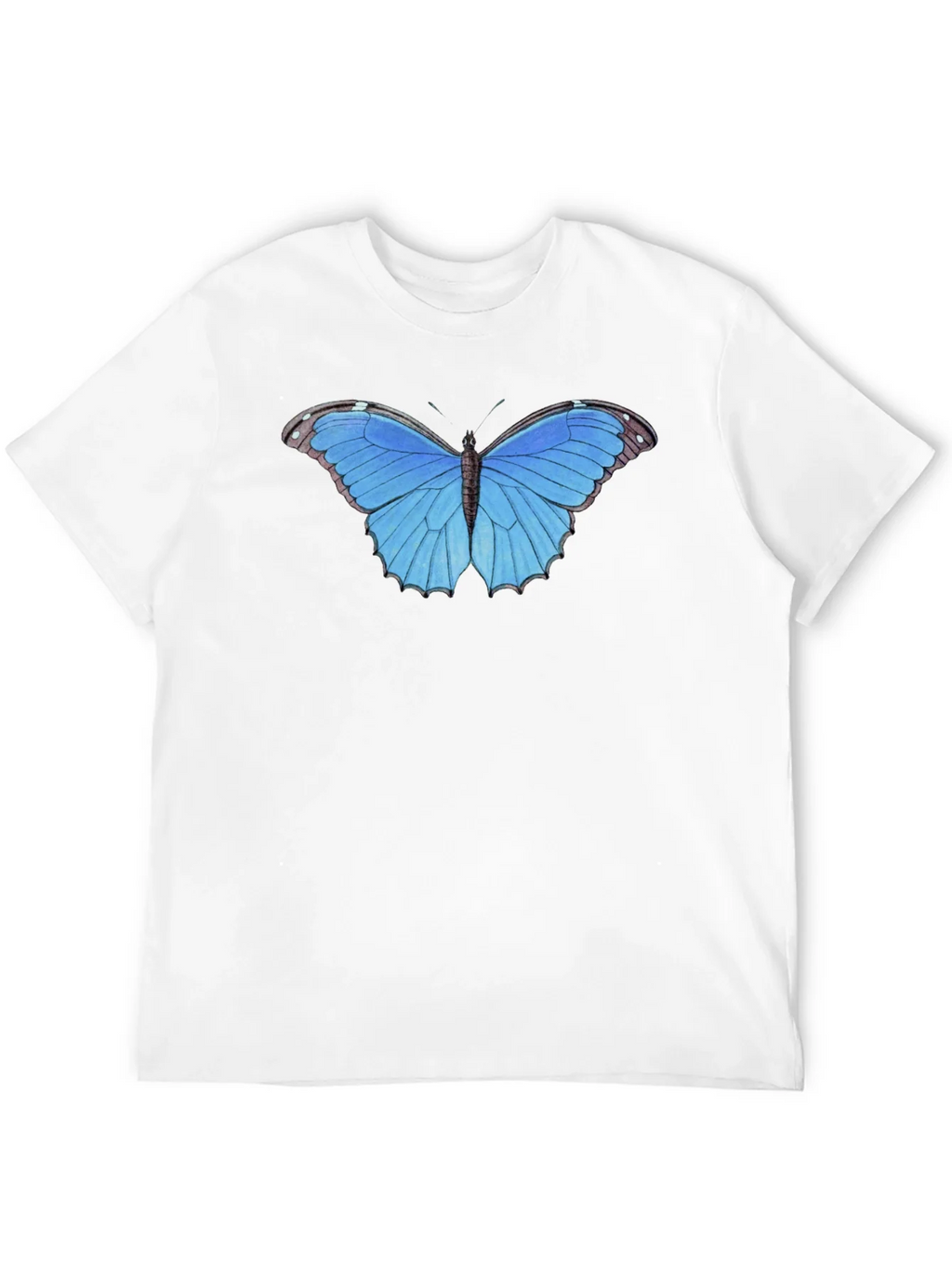 Blue Butterfly Graphic Tee - Unisex Black T-Shirt product image 11