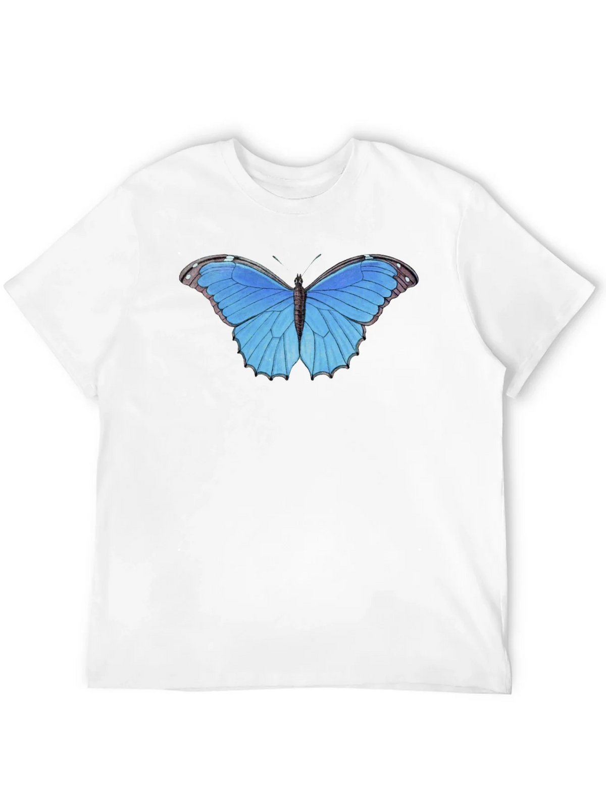 Blue Butterfly Graphic Tee - Unisex Black T-Shirt product image 11