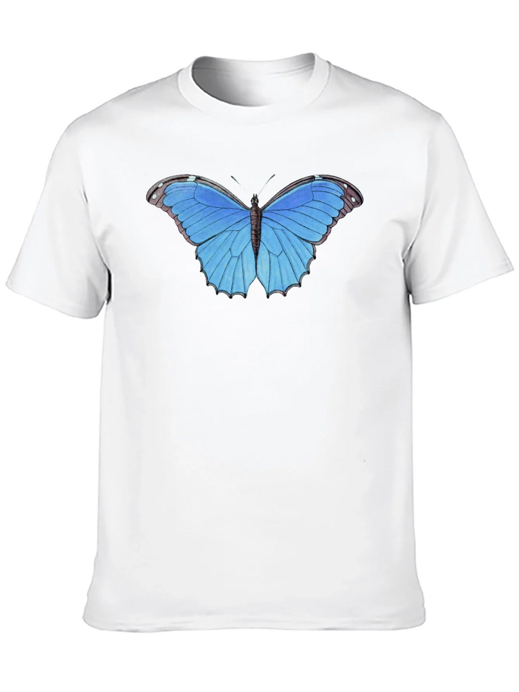 Blue Butterfly Graphic Tee - Unisex Black T-Shirt product image 9