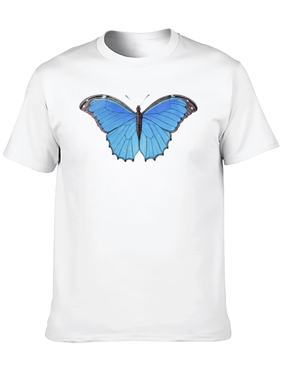 Blue Butterfly Graphic Tee - Unisex Black T-Shirt product image 9