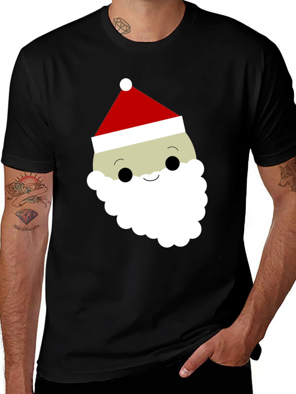Festive Santa Face Graphic Tee product image 1