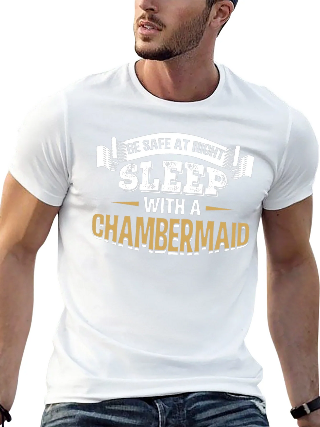 Be Safe At Night Sleep With A Chambermaid Black T-Shirt product image 12