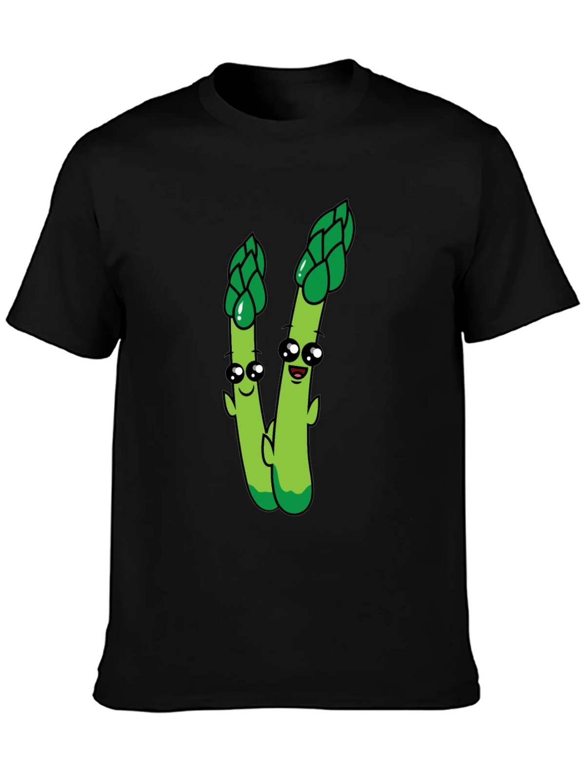 Cartoon Asparagus Graphic Tee - Black product image 3