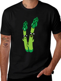 Cartoon Asparagus Graphic Tee - Black product image 1