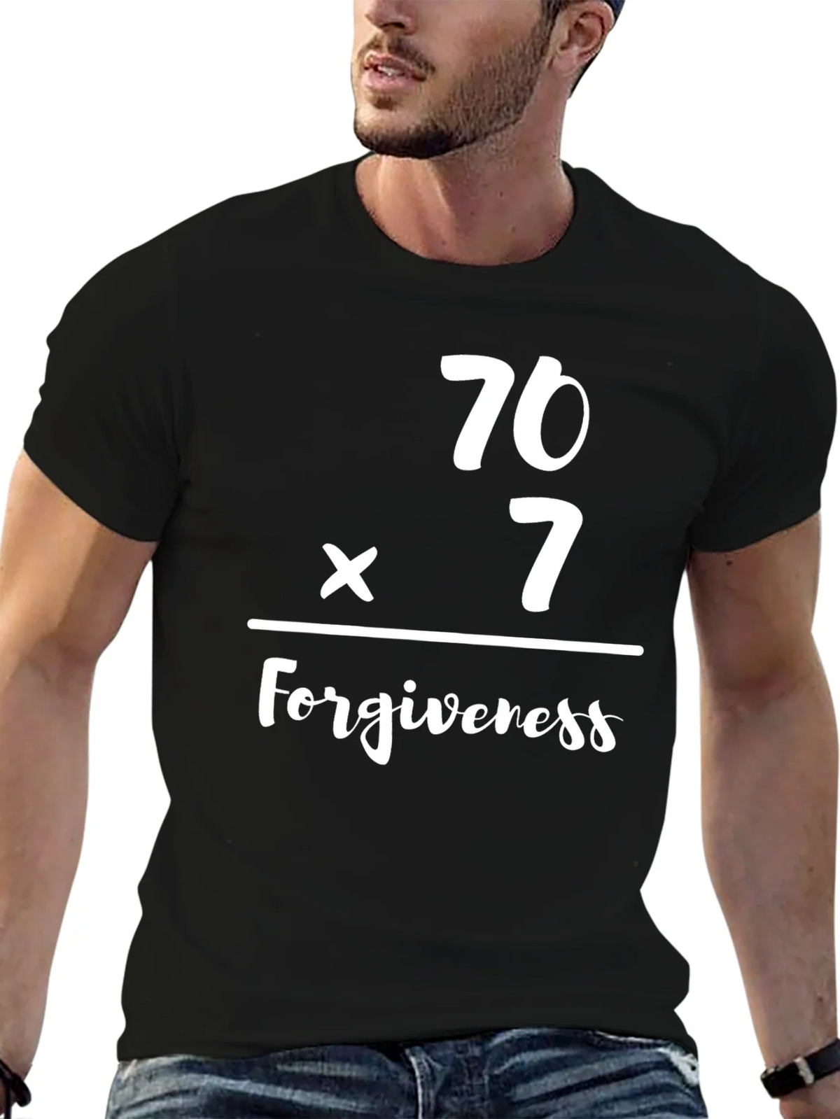 70 x 7 Forgiveness Tee - Christian Black T-Shirt product image 3