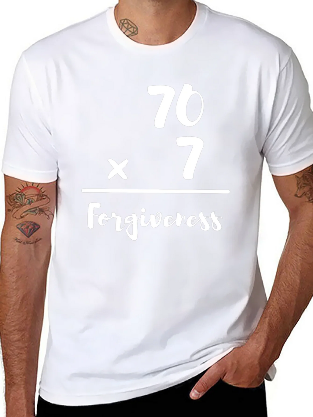 70 x 7 Forgiveness Tee - Christian Black T-Shirt product image 4