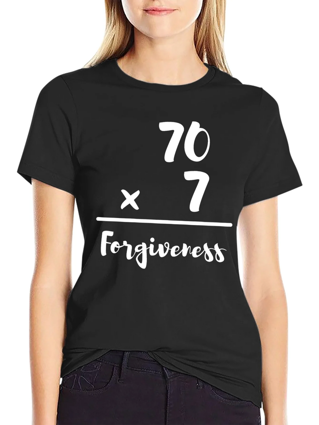 70 x 7 Forgiveness Tee - Christian Black T-Shirt product image 1