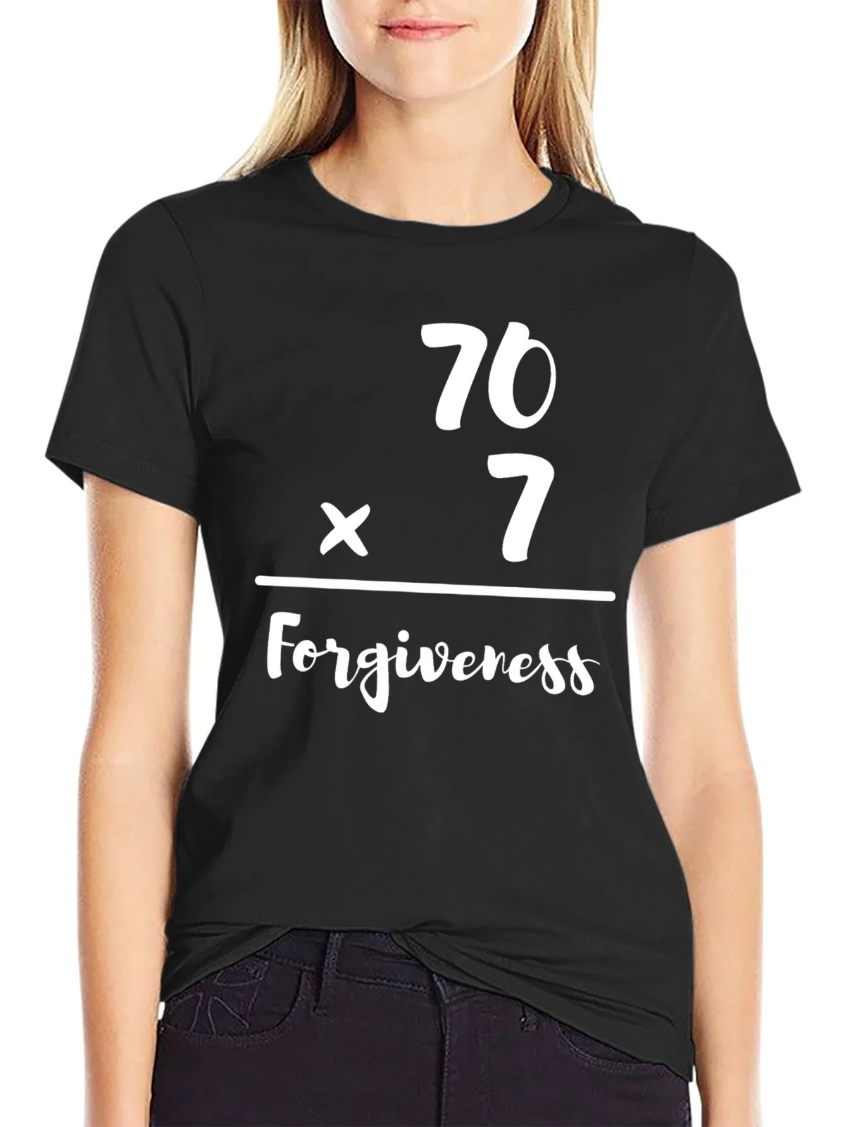 70 x 7 Forgiveness Tee - Christian Black T-Shirt product image 1