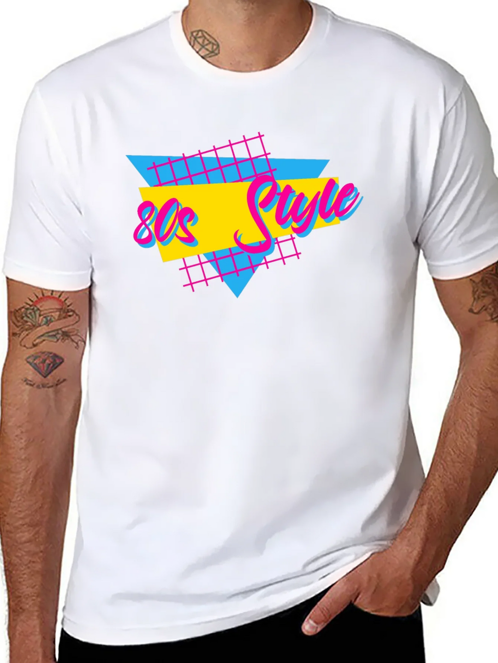Retro 80s Style T-Shirt - Black product image 7