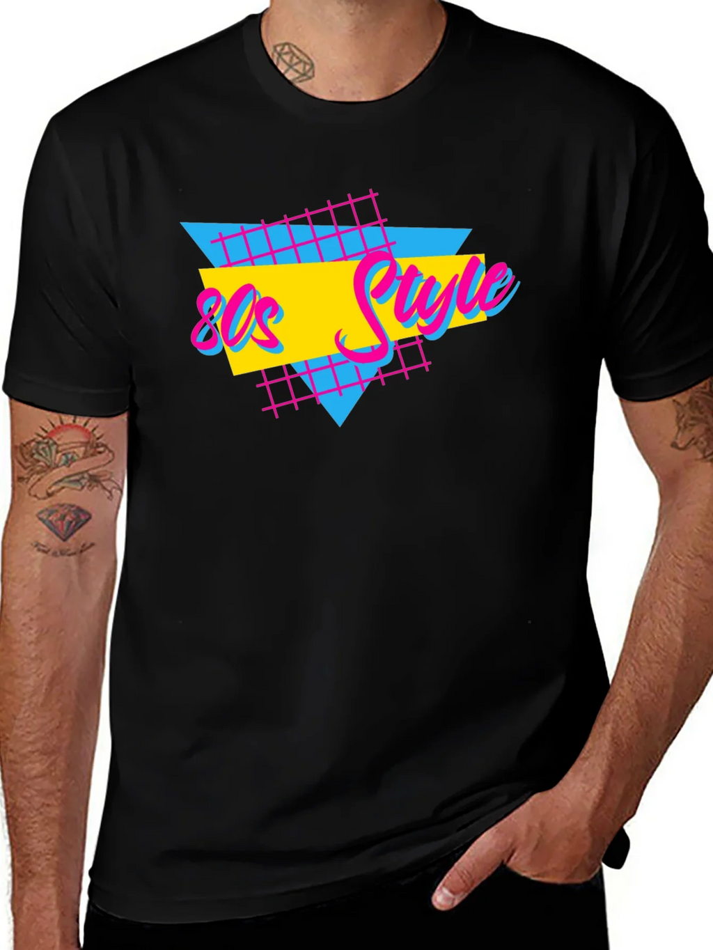 Retro 80s Style T-Shirt - Black product image 1