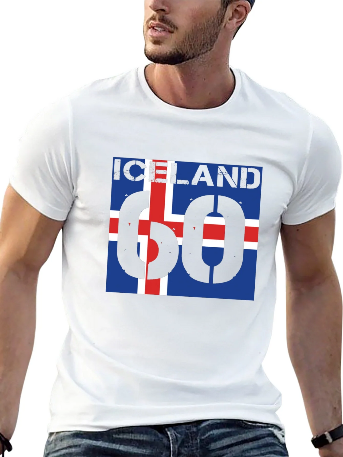 Iceland Flag T-Shirt - Black Crew Neck Graphic Tee product image 12