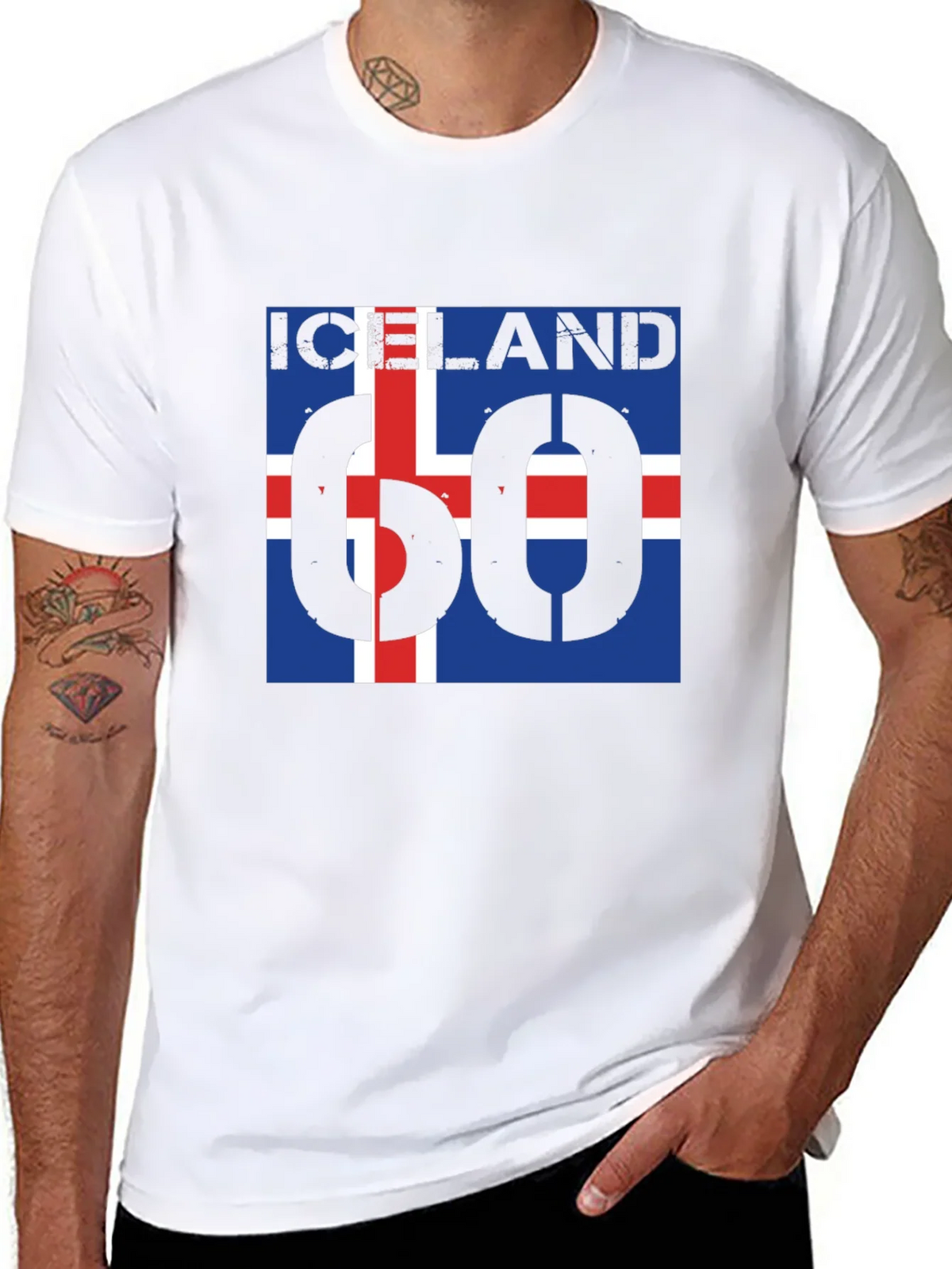 Iceland Flag T-Shirt - Black Crew Neck Graphic Tee product image 7