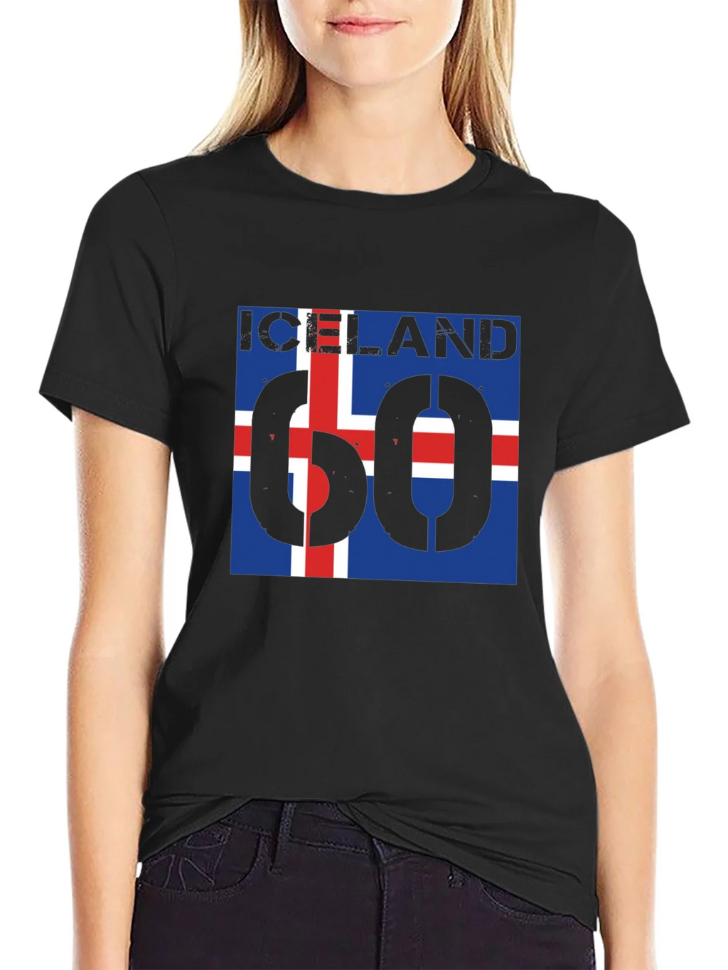 Iceland Flag T-Shirt - Black Crew Neck Graphic Tee product image 2