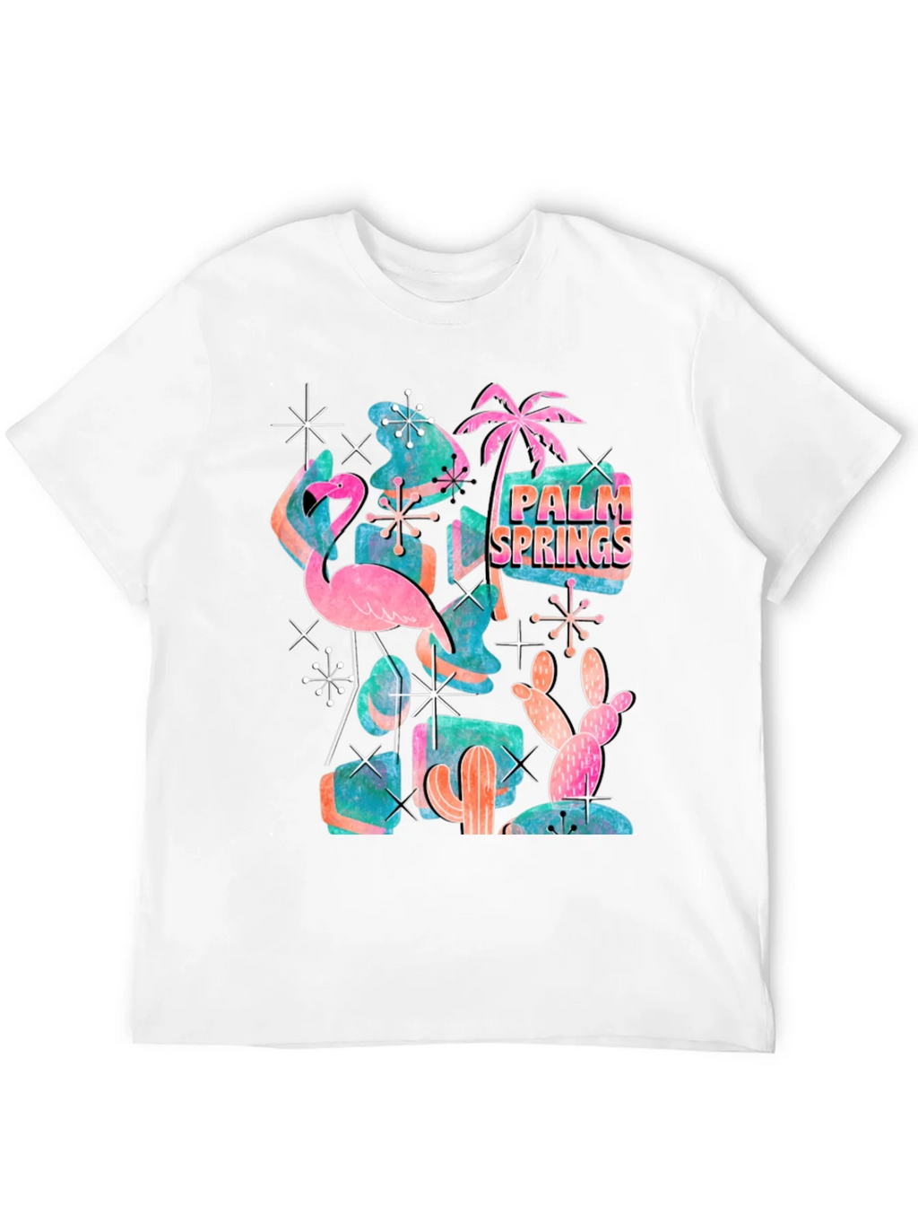 Retro Palm Springs Graphic Tee - Flamingo Cactus Desert product image 11