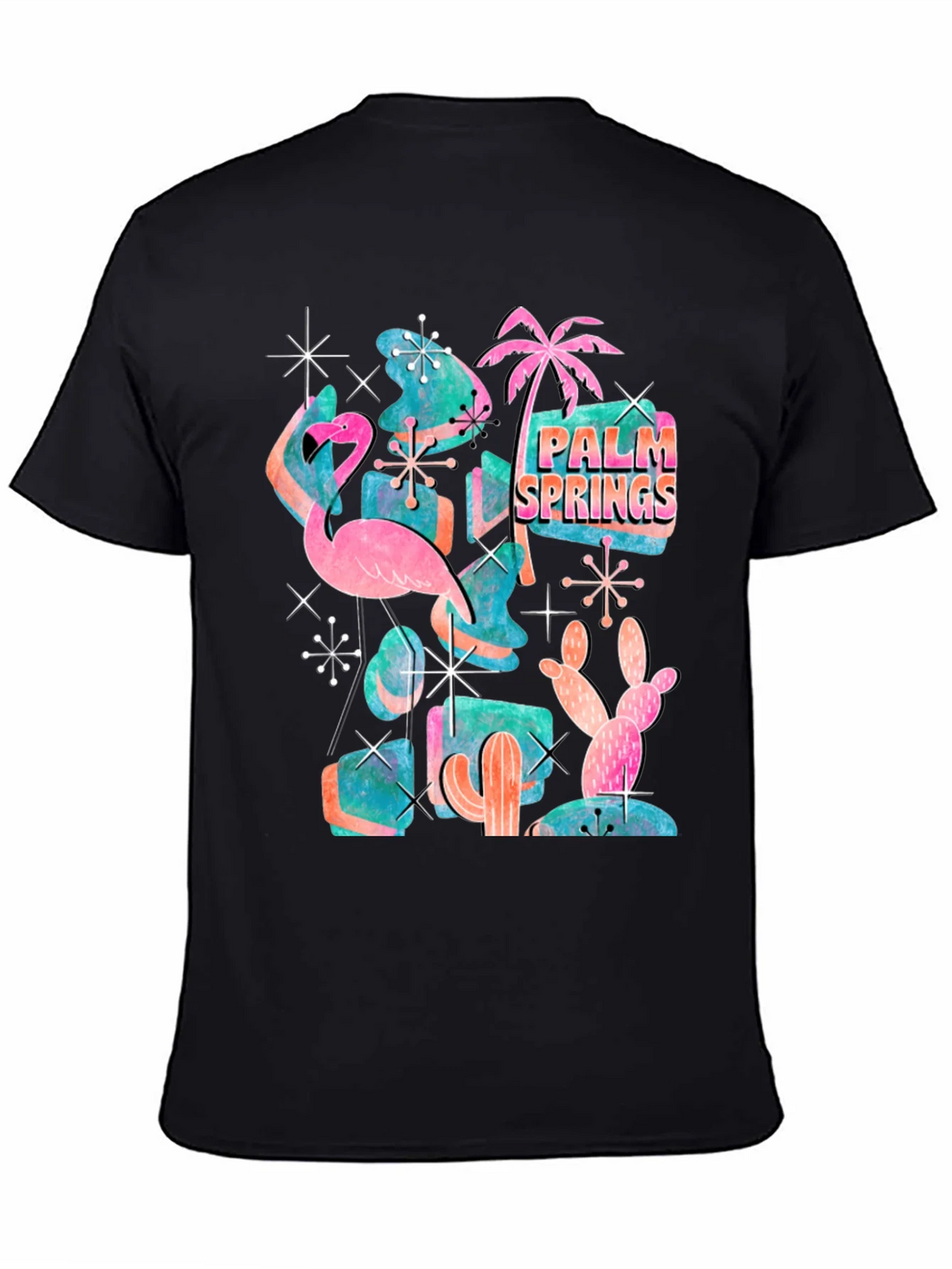 Retro Palm Springs Graphic Tee - Flamingo Cactus Desert product image 4