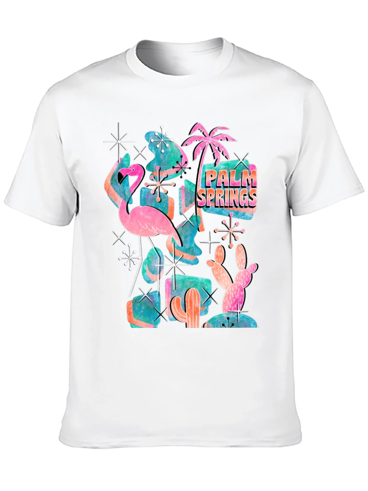 Retro Palm Springs Graphic Tee - Flamingo Cactus Desert product image 9