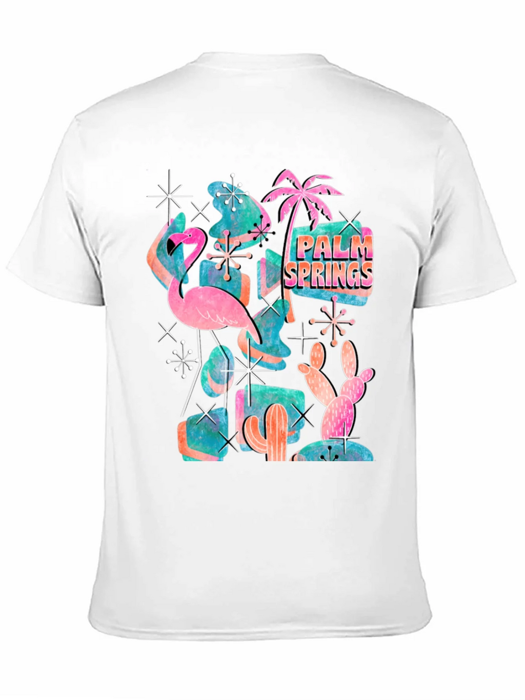 Retro Palm Springs Graphic Tee - Flamingo Cactus Desert product image 10