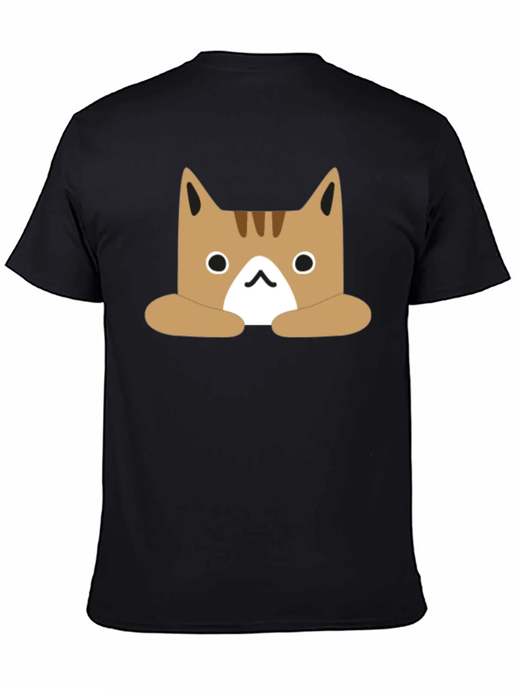 Cute Cartoon Cat Graphic Black T-Shirt product image 4