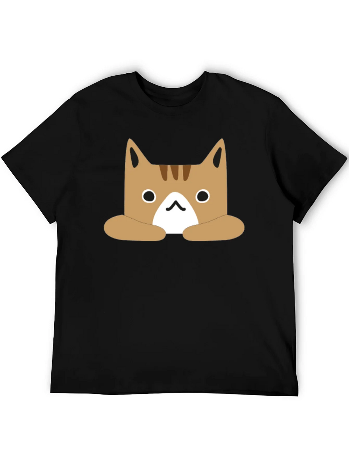 Cute Cartoon Cat Graphic Black T-Shirt product image 5