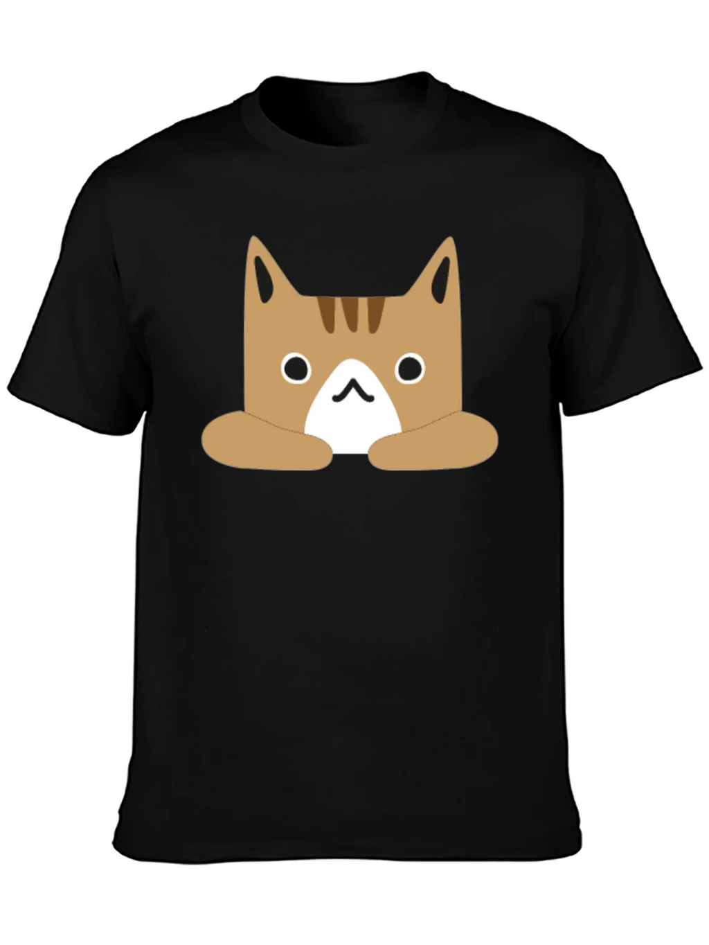 Cute Cartoon Cat Graphic Black T-Shirt product image 3