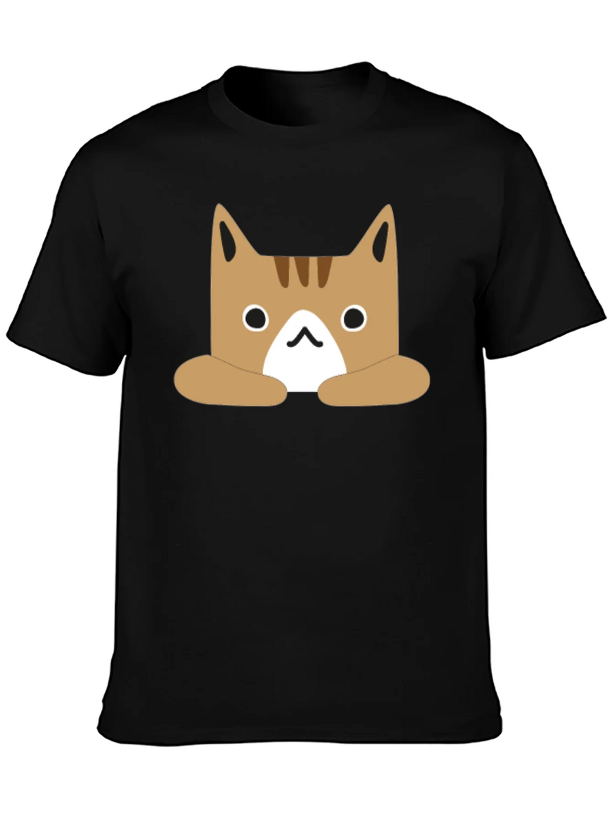 Cute Cartoon Cat Graphic Black T-Shirt product image 3