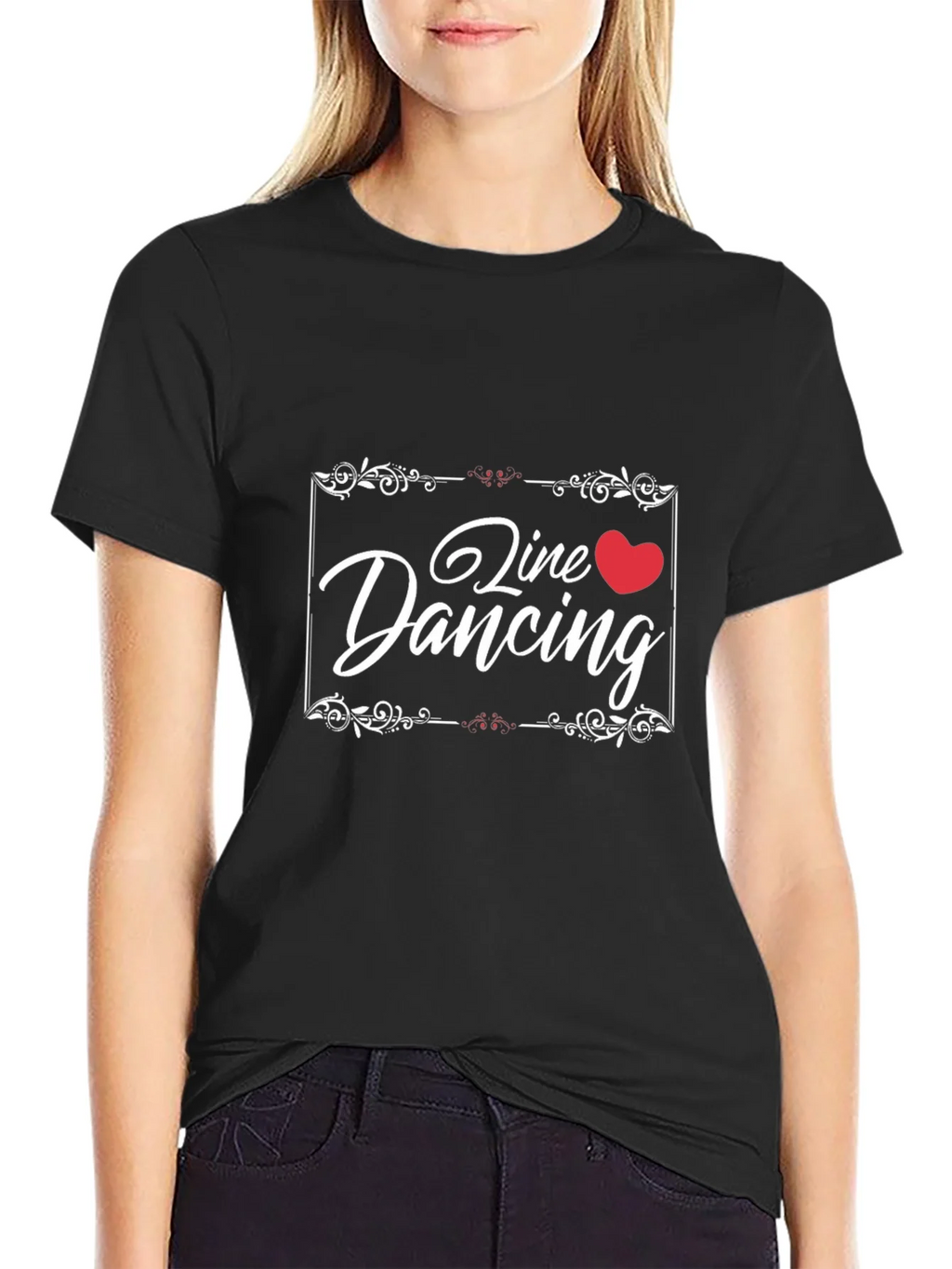 Line Dancing Heart T-Shirt Black product image 2