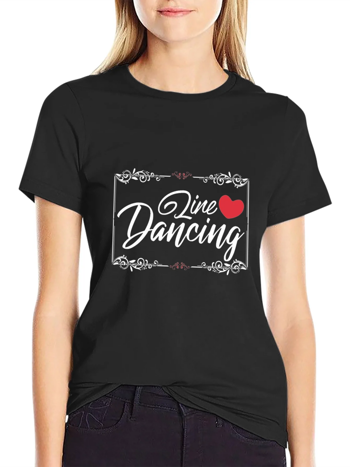 Line Dancing Heart T-Shirt Black product image 2