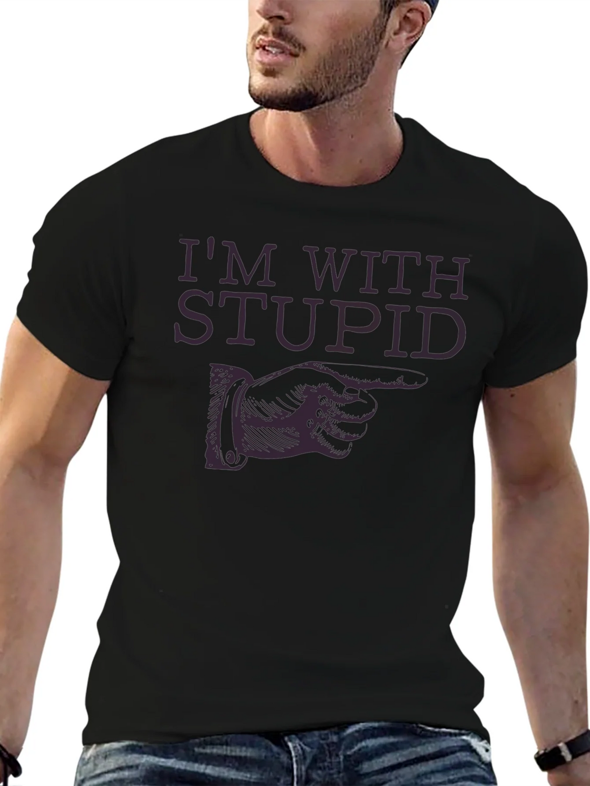Im with Stupid Graphic Novelty T-Shirt product image 5