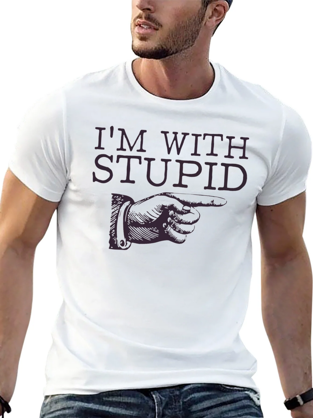 Im with Stupid Graphic Novelty T-Shirt product image 7
