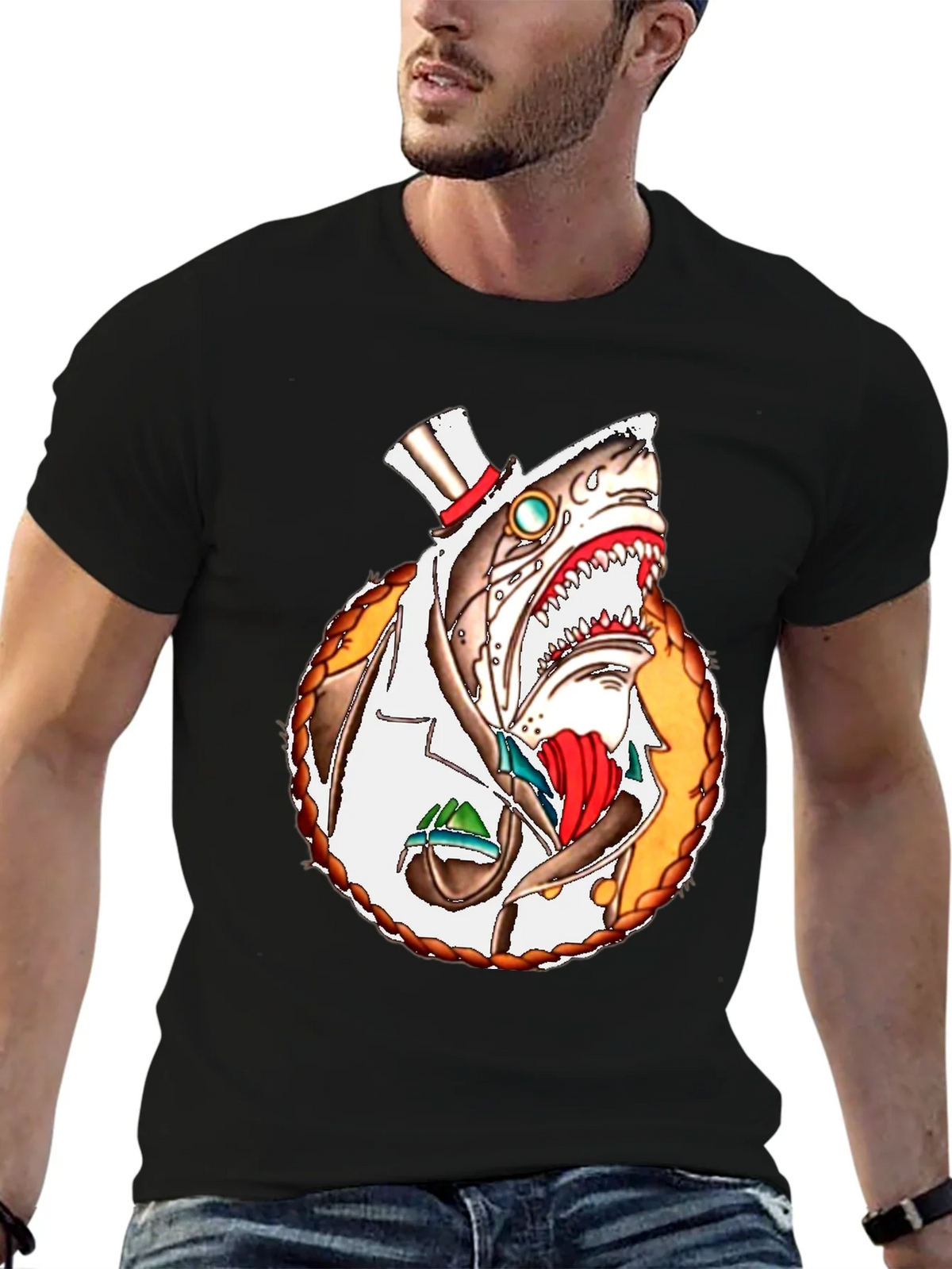 Steampunk Shark T-Shirt - Unique Graphic Tee product image 4