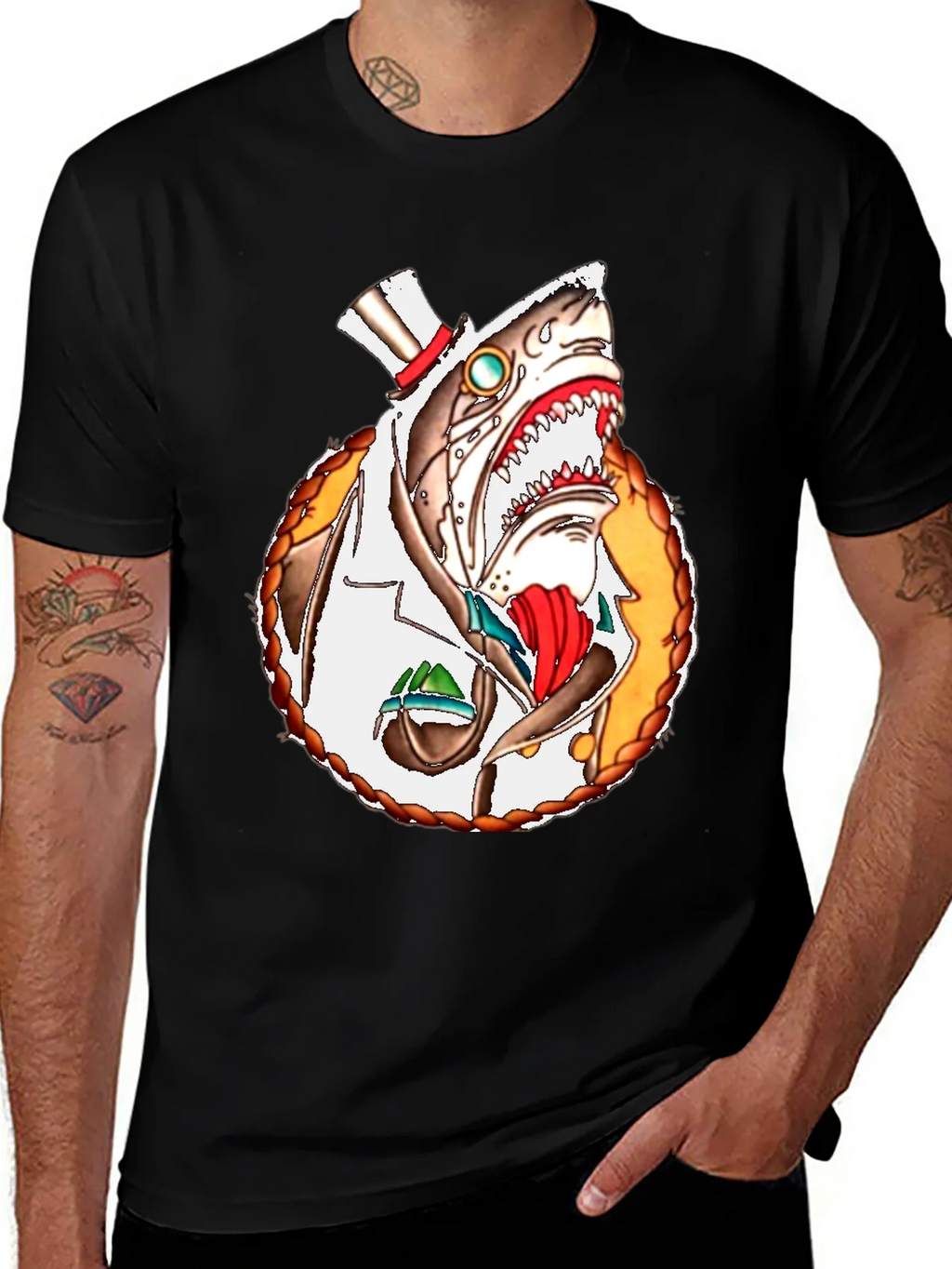 Steampunk Shark T-Shirt - Unique Graphic Tee product image 1