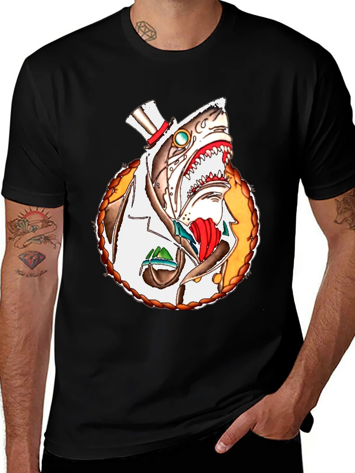 Steampunk Shark T-Shirt - Unique Graphic Tee product image 1