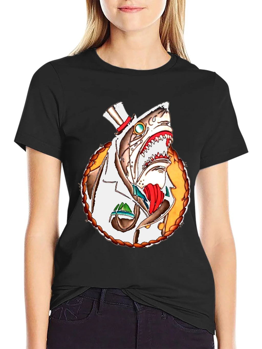 Steampunk Shark T-Shirt - Unique Graphic Tee product image 2
