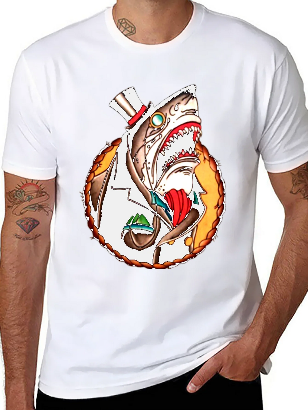 Steampunk Shark T-Shirt - Unique Graphic Tee product image 5