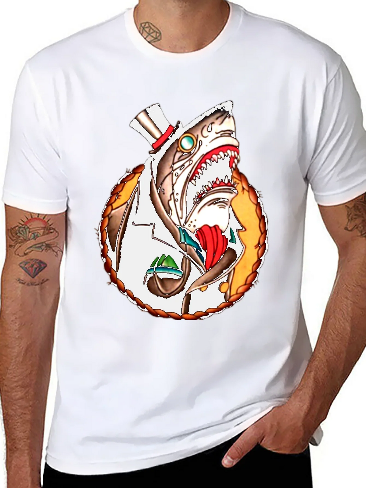 Steampunk Shark T-Shirt - Unique Graphic Tee product image 5
