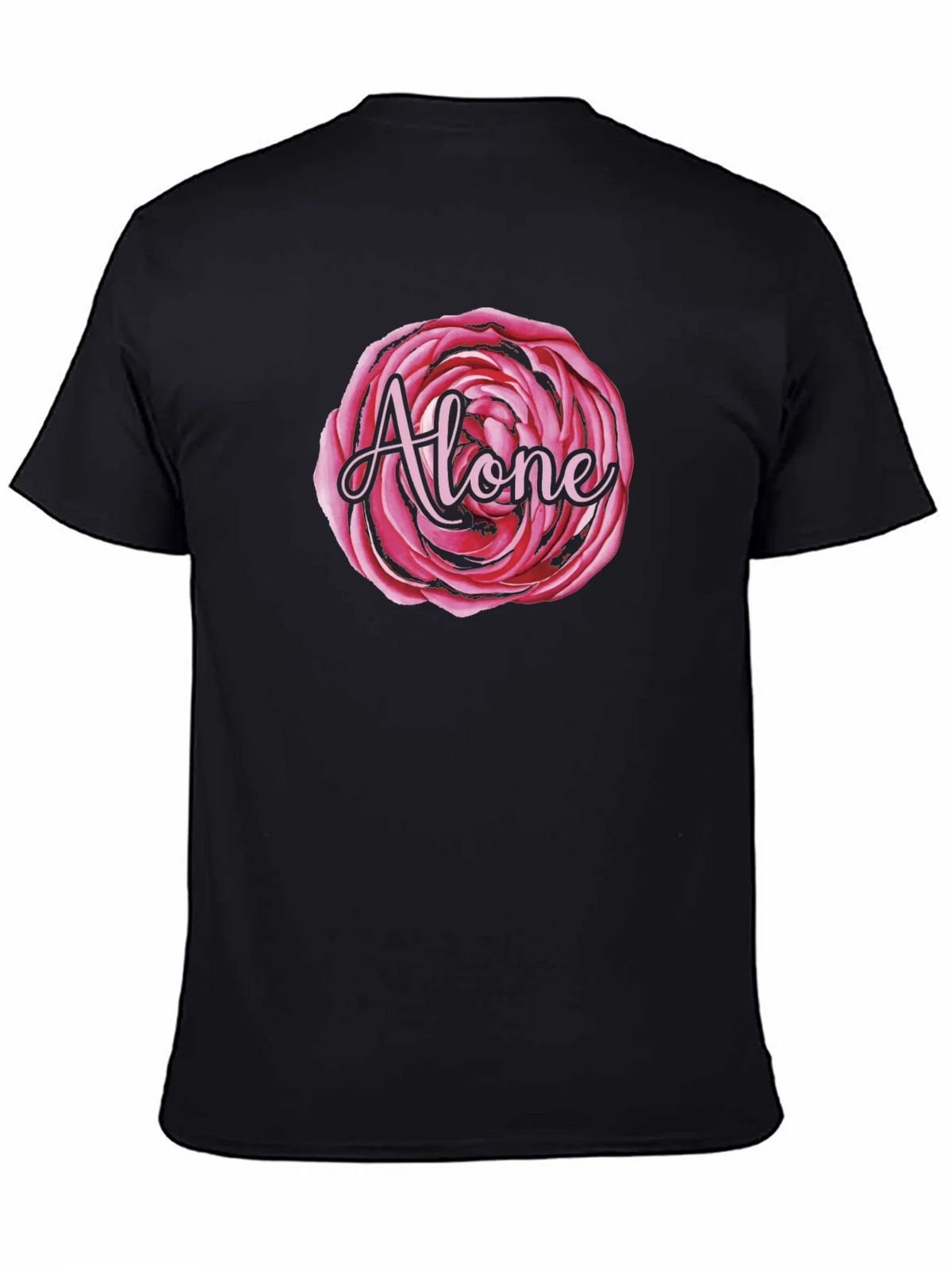 Alone Rose Graphic Black T-Shirt product image 4