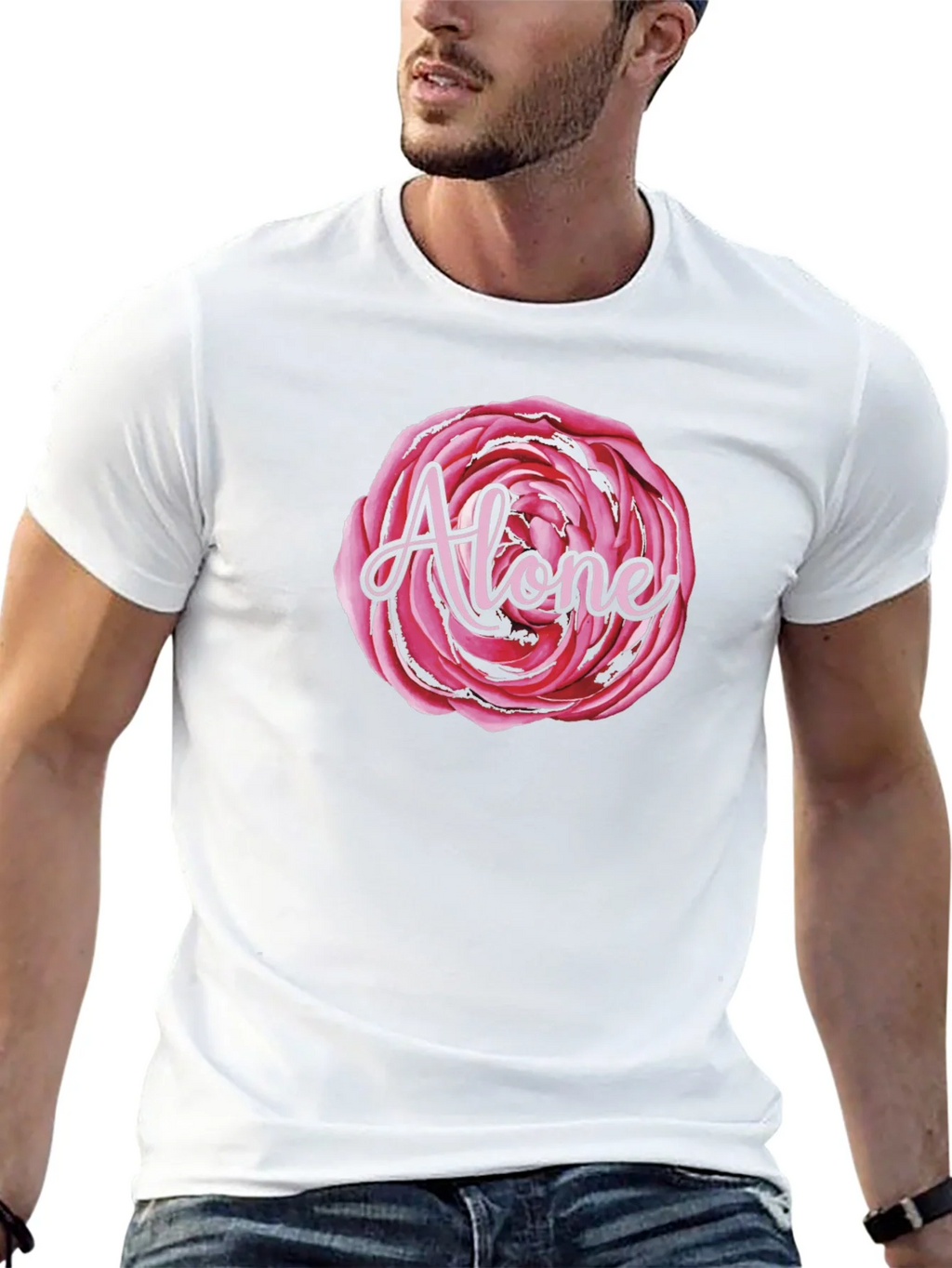 Alone Rose Graphic Black T-Shirt product image 12