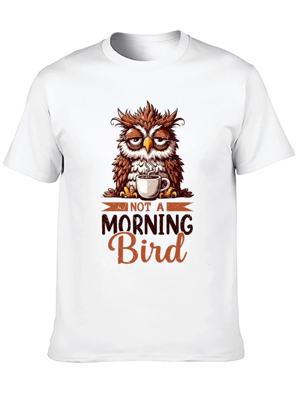 Not A Morning Bird T-Shirt - Funny Owl Coffee Lover Tee product image 3