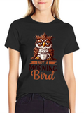 Not A Morning Bird T-Shirt - Funny Owl Coffee Lover Tee product image 1