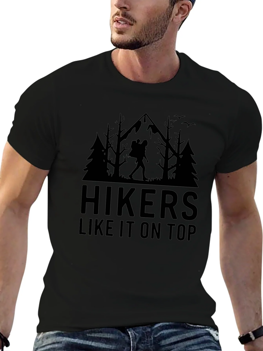 Hikers Like It On Top Black Graphic Tee product image 6