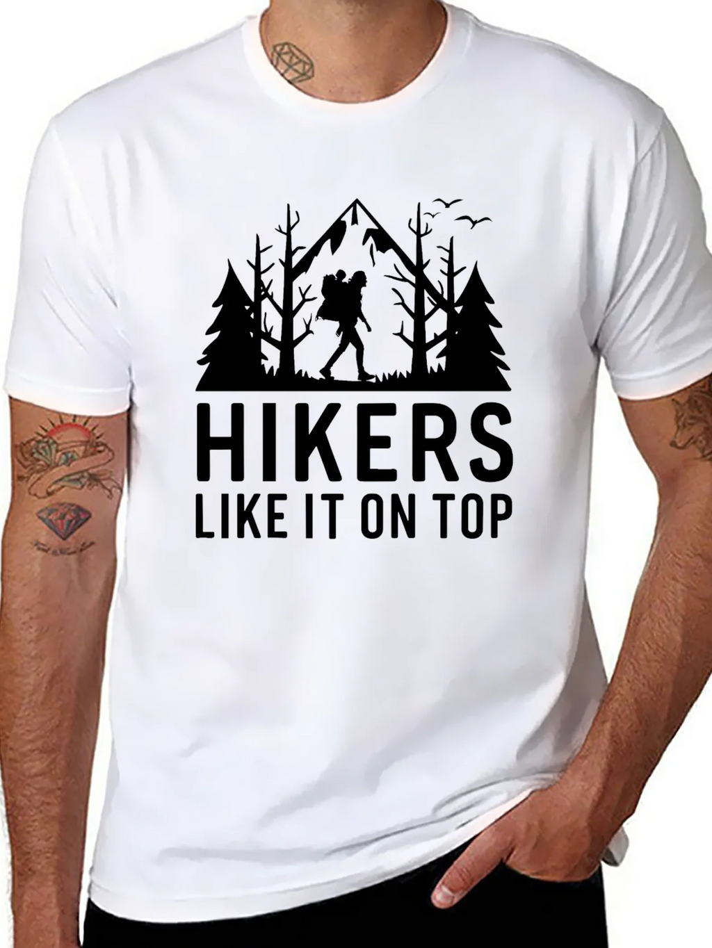 Hikers Like It On Top Black Graphic Tee product image 7